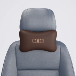 Подушка под шею коричневая с вышивкой 